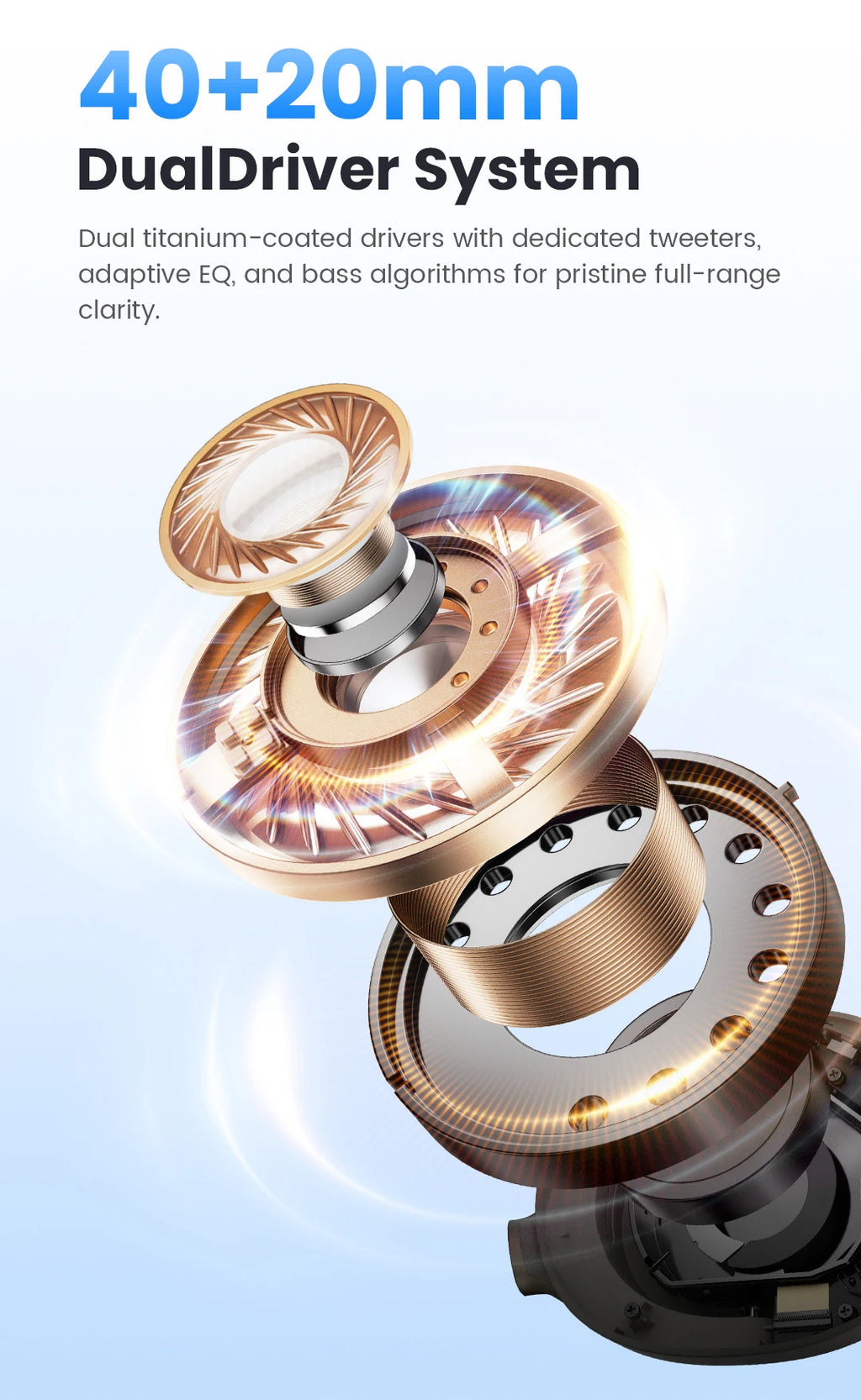 HAYLOU S40 ANC Wireless Headphone 50dB Noise Canceling Hi-Res 3D Spatial Audio Earphone with LDAC Bluetooth 6.0 Over Ear Headset