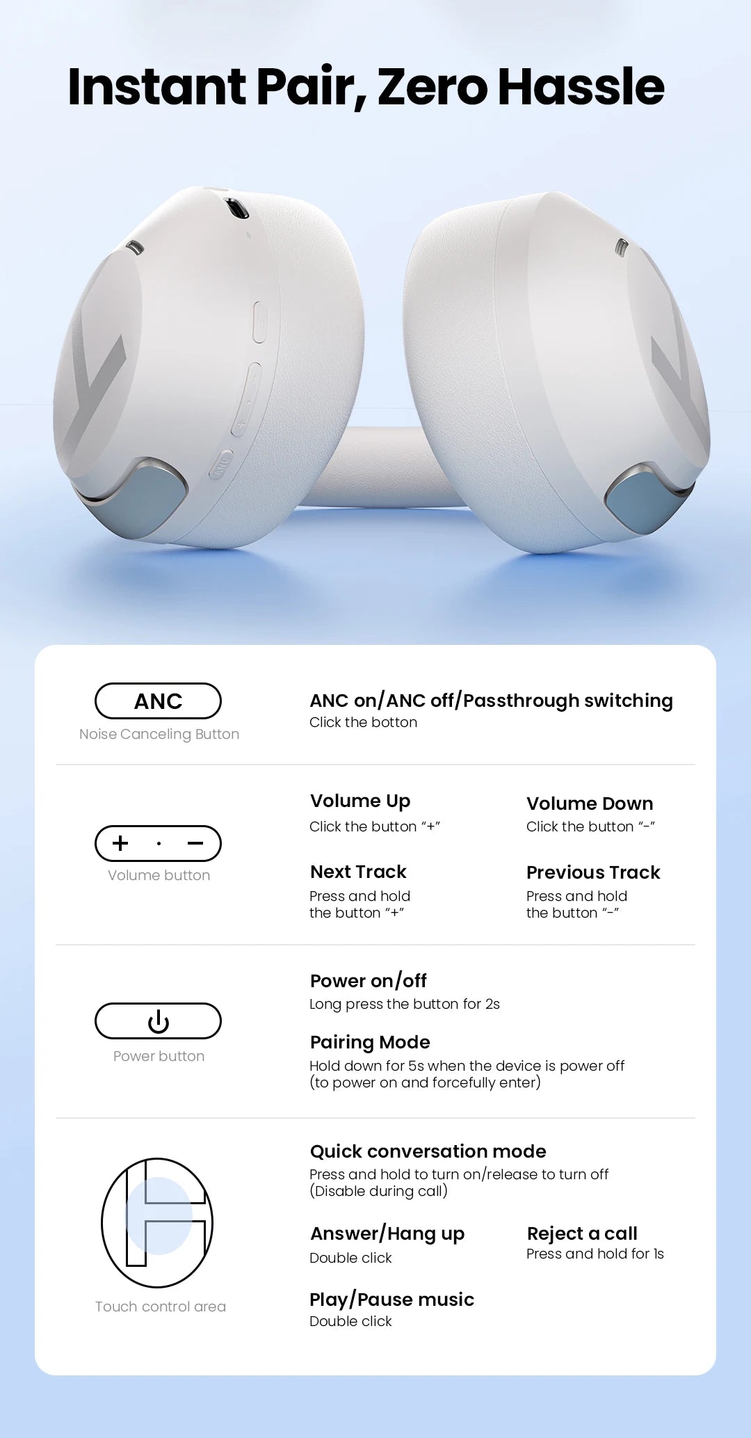 HAYLOU S40 ANC Wireless Headphone 50dB Noise Canceling Hi-Res 3D Spatial Audio Earphone with LDAC Bluetooth 6.0 Over Ear Headset