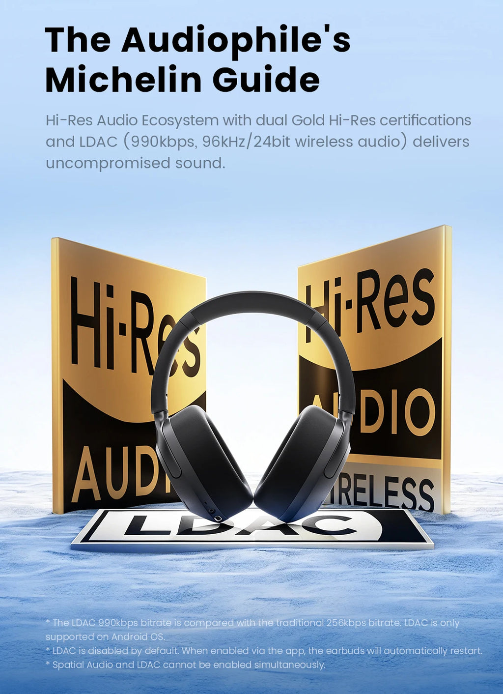 HAYLOU S40 ANC Wireless Headphone 50dB Noise Canceling Hi-Res 3D Spatial Audio Earphone with LDAC Bluetooth 6.0 Over Ear Headset