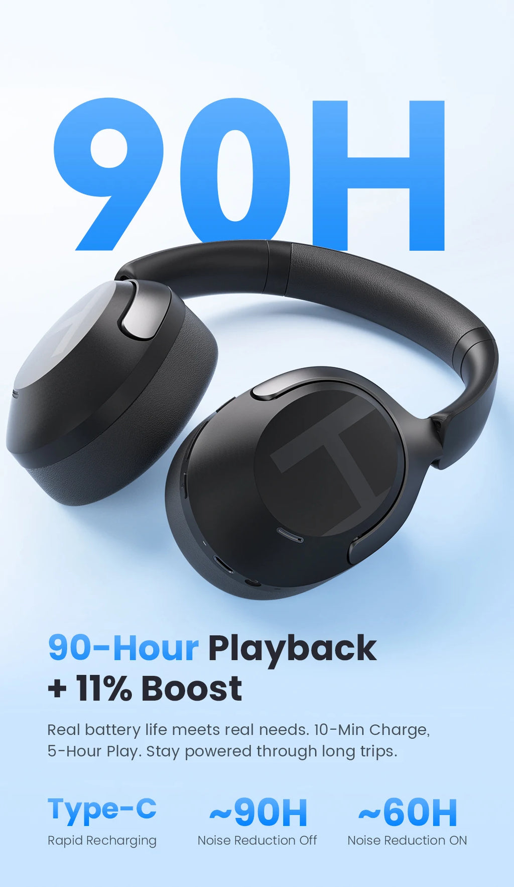 HAYLOU S40 ANC Wireless Headphone 50dB Noise Canceling Hi-Res 3D Spatial Audio Earphone with LDAC Bluetooth 6.0 Over Ear Headset