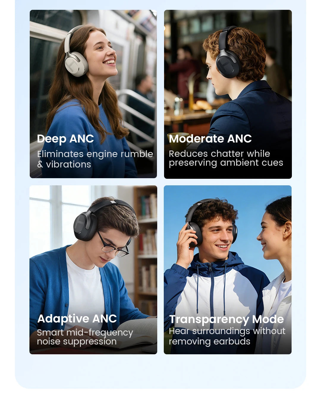 HAYLOU S40 ANC Wireless Headphone 50dB Noise Canceling Hi-Res 3D Spatial Audio Earphone with LDAC Bluetooth 6.0 Over Ear Headset