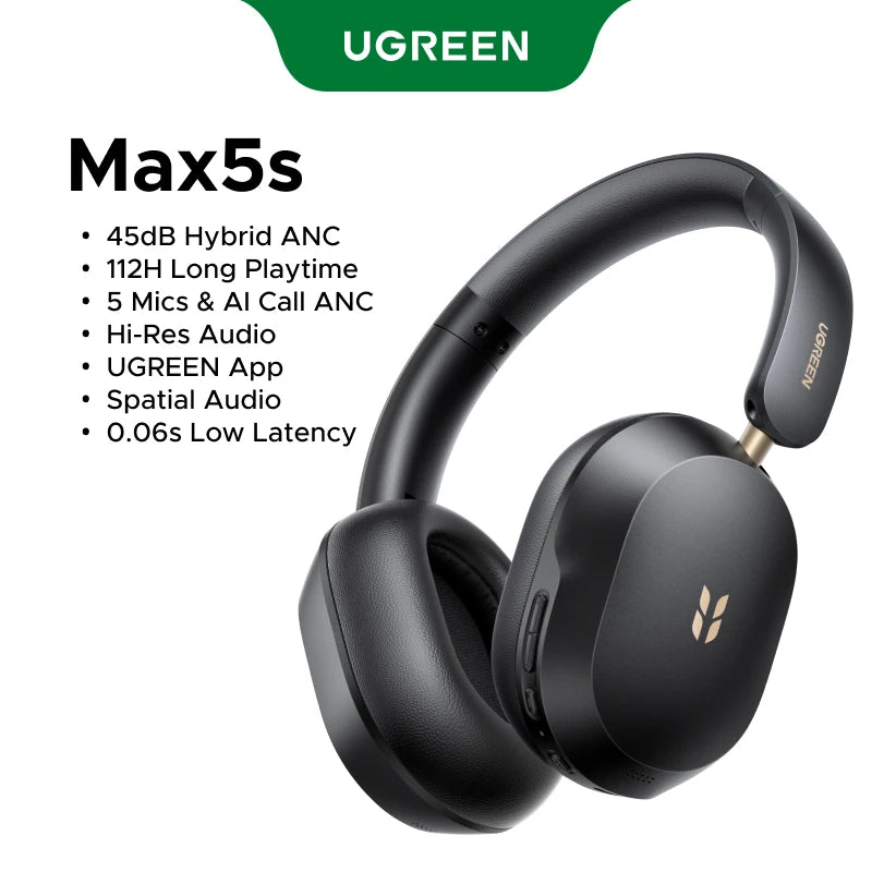 UGREEN MAX5S ANC Over-Ear Bluetooth Headphones, Wireless Gaming Headset, 2026 New Release