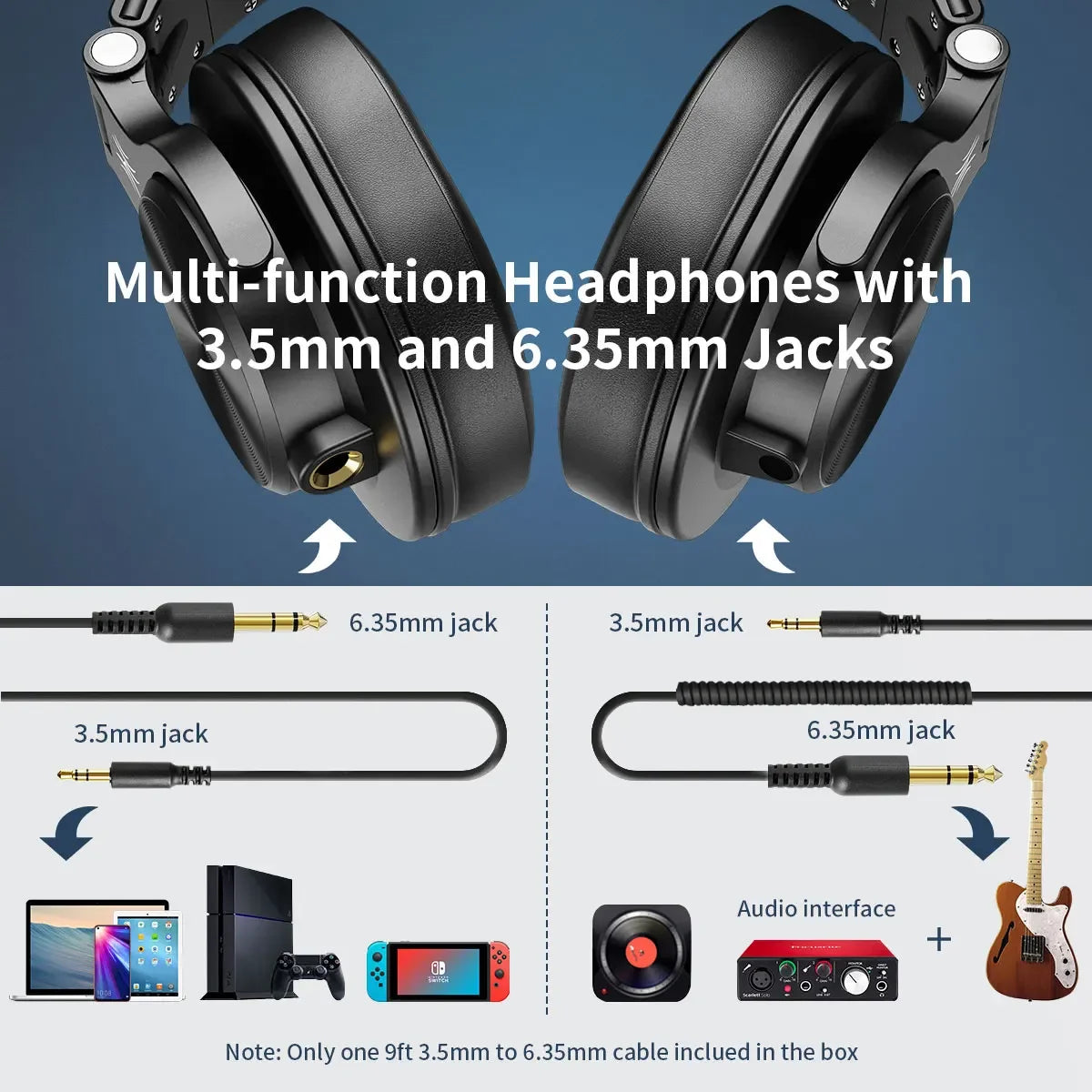 Oneodio A71 Wired HiFi Headphones With Mic Over Ear Stereo Hi-Res Headset Studio DJ Headphone For Recording Monitor 3.5/6.35mm