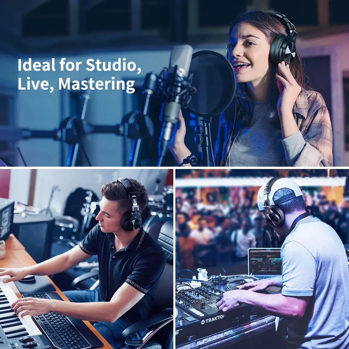 Oneodio A71 Wired HiFi Headphones With Mic Over Ear Stereo Hi-Res Headset Studio DJ Headphone For Recording Monitor 3.5/6.35mm